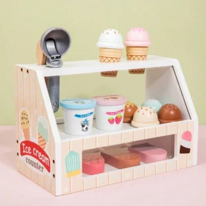 Fisher Price Wooden Picnic Basket and Food Pretend Play Set for Preschool Kids 31 Pieces