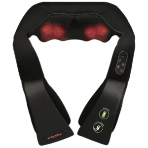 FitRx Cordless Shiatsu Shoulder Back and Neck Massager with Heat USB Rechargeable Black