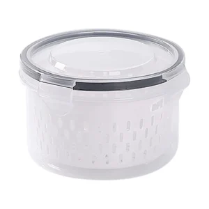 FreshKeeper 5-Piece Colander Fridge Storage Bins – Leakproof Set