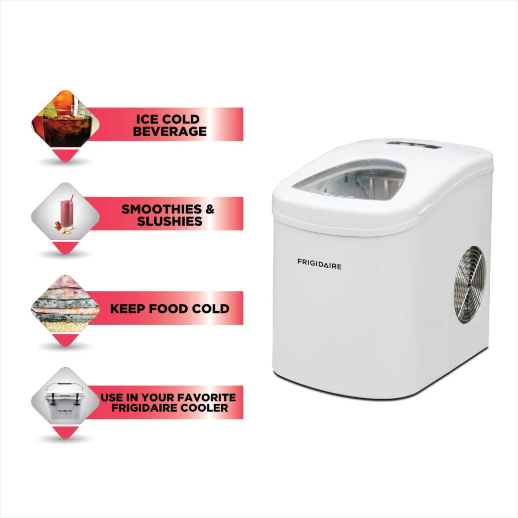 Frigidaire 26lb Portable Countertop Icemaker – Rapid Ice Production β alternate angle showing full product