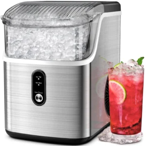 Frigidaire Gallery 28 Lbs Touchscreen Nugget Ice Maker Stainless Steel Shield Red