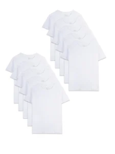 Fruit of the Loom Toddler Boy EverSoft Cotton White Crew Undershirts 10 Pack Sizes 2T 5T