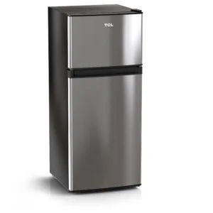 Galanz 4 6 Cu ft Two Door Mini Refrigerator with Freezer Stainless Steel New Width 19 13