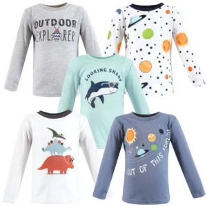 Garanimals Baby Boy 3 Pack Long Sleeve Solid Jersey T Shirts Sizes 0 24 Months
