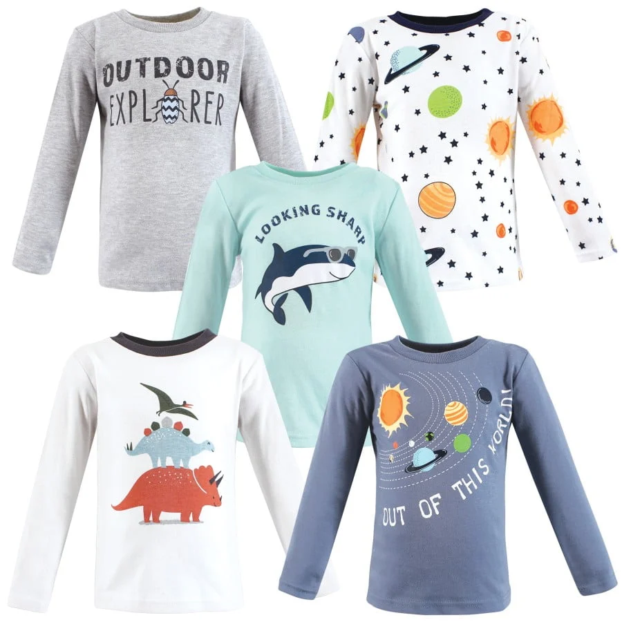 Garanimals Baby Boy 3-Pack Long Sleeve T-Shirts – Soft, Durable Essential — alternate angle showing full product