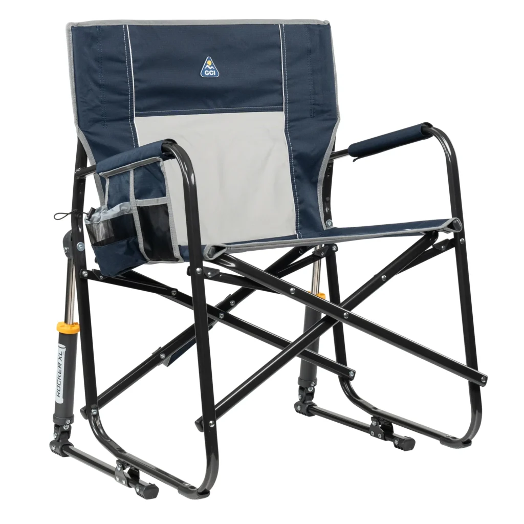GCI Outdoor Freestyle Rocker Foldable Rocking Camp Chair, Beach Berry — close-up detail of design and finish
