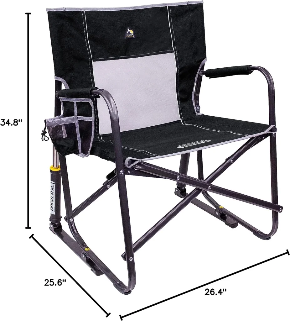 GCI Outdoor Freestyle Rocker Foldable Rocking Camp Chair, Beach Berry — alternate angle showing full product