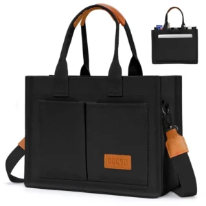 Gocvo Canvas Tote Bag for Women, Large Multi-Pocket Shoulder Handbag