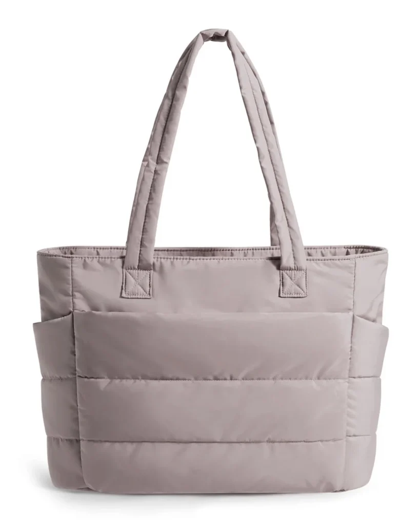 Gocvo Puffer Tote Bag for Women, Lightweight Tote Bag for School with — close-up detail of design and finish