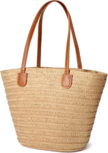 Gocvo Straw Beach Bag Womens Crossbody Shoulder Vacation Purse for Summer