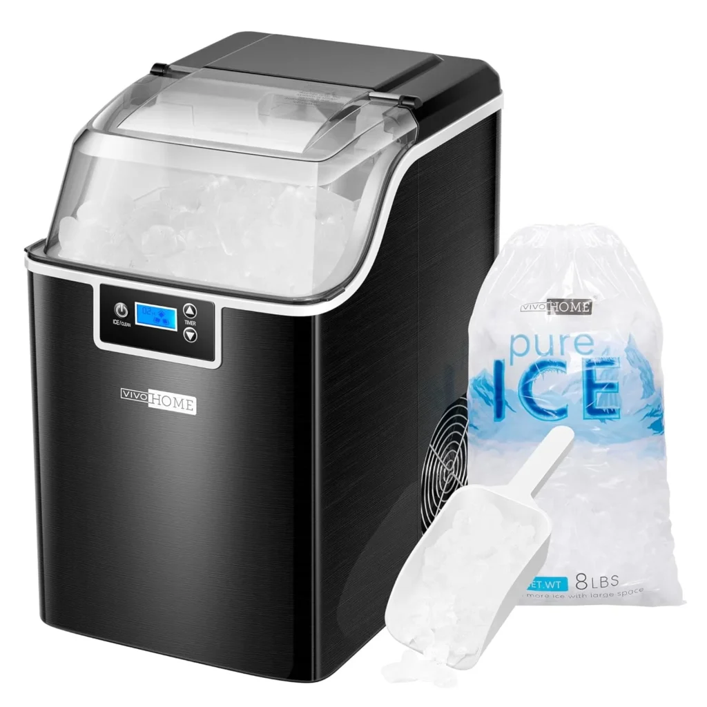 Goosiay Portable Nugget Ice Maker – 33lbs Daily, Self-Cleaning β alternate angle showing full product