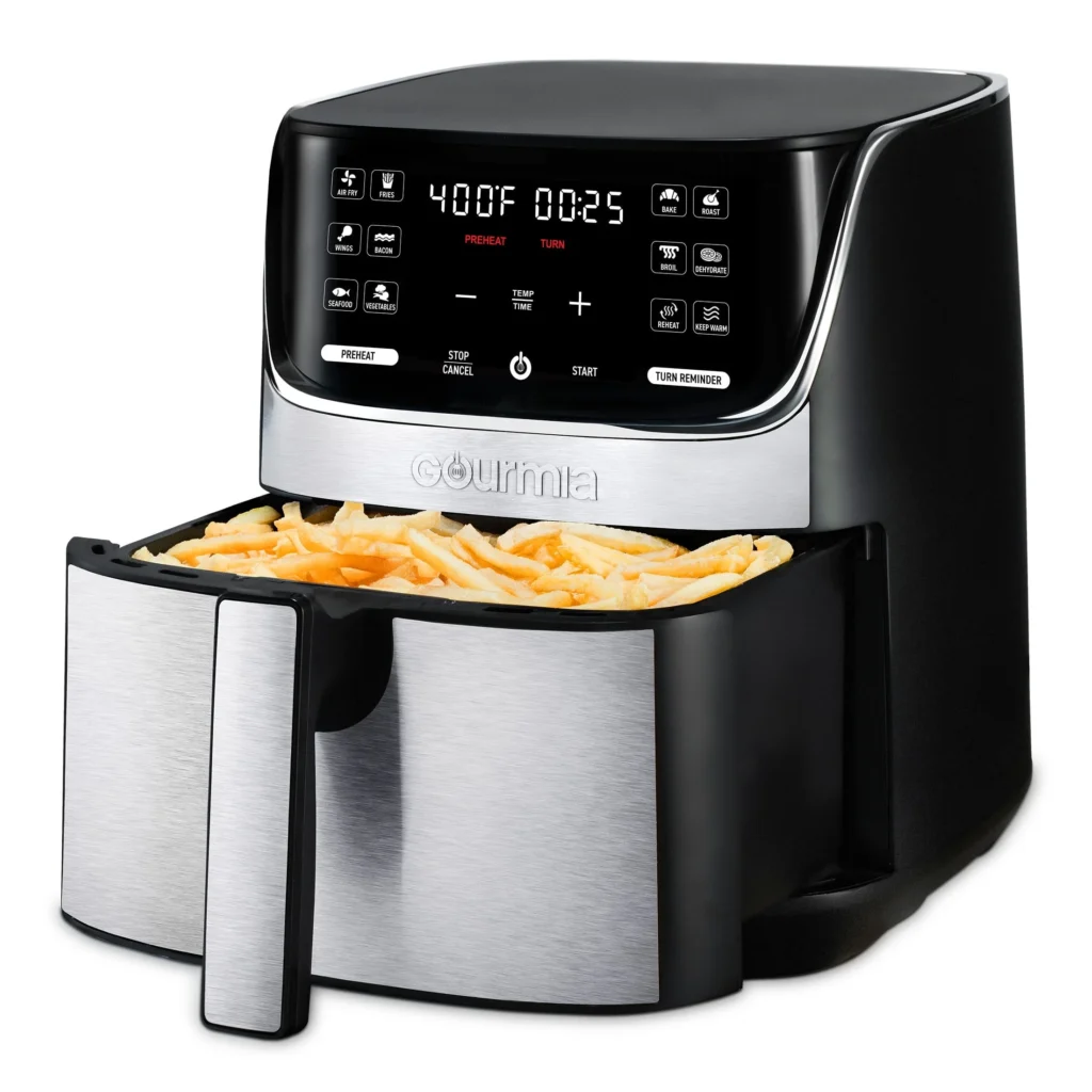 Gourmia 4 Qt Digital Air Fryer – 12 One-Touch Presets for Easy Meals β alternate angle showing full product