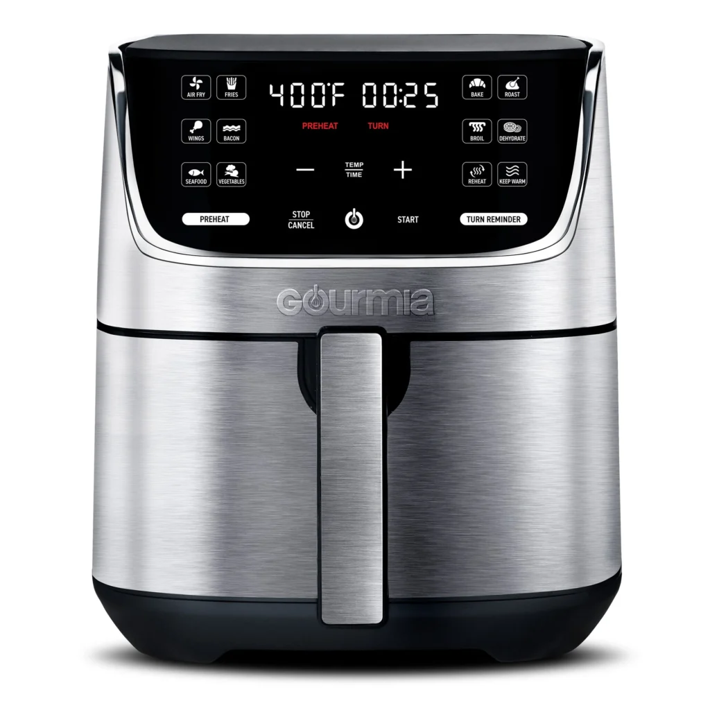 Gourmia Panorama 7-QT Air Fryer – 360 View Window β alternate angle showing full product