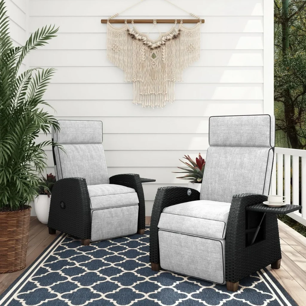 Grand Patio Royal Padded Rocking Chair – Indoor/Outdoor Beige β alternate angle showing full product