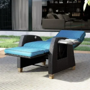 Grand Patio Indoor Outdoor Royal Adult Rocking Chair Padded Cushion Rocker Recliner Chair Outdoor for Front Porch Garden Patio Backyard Beige