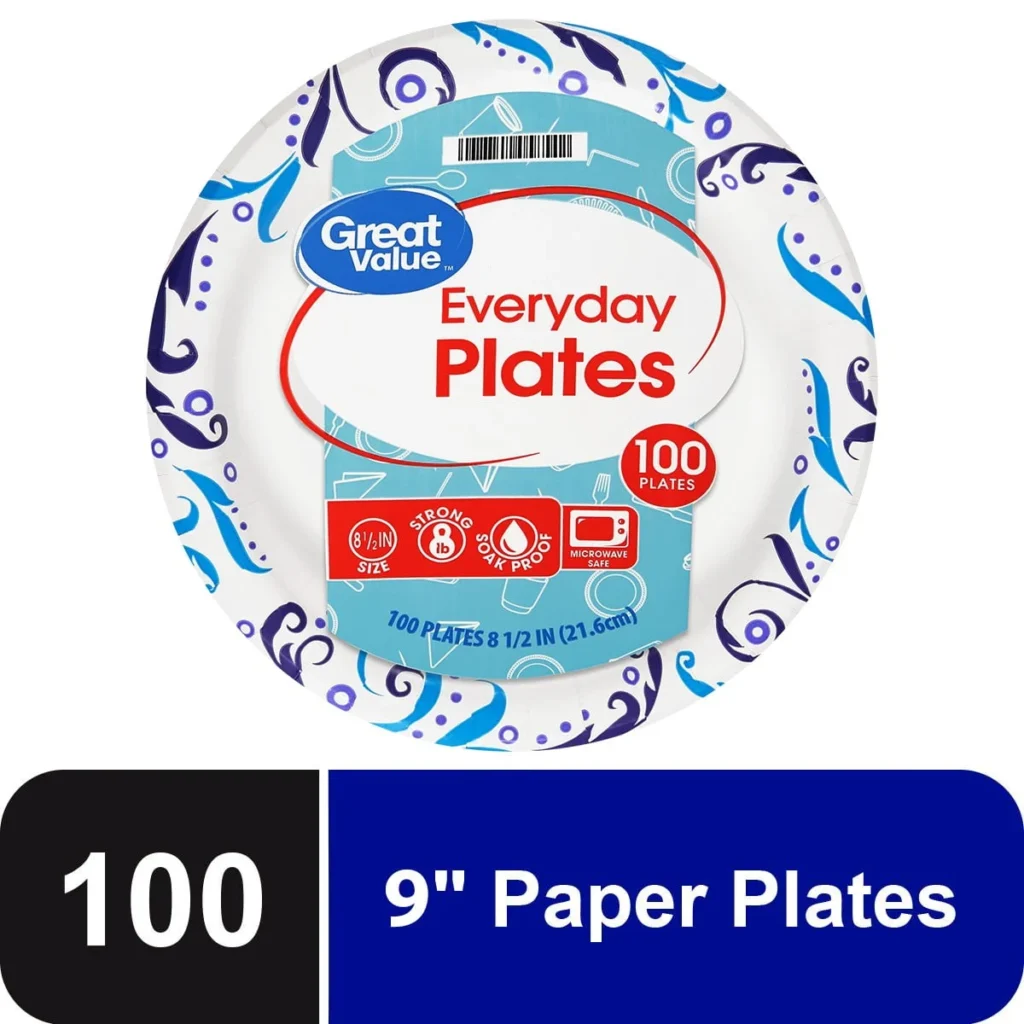 Great Value Everyday Strong 20oz Disposable Bowls – 50 Count Patterned — close-up detail of design and finish