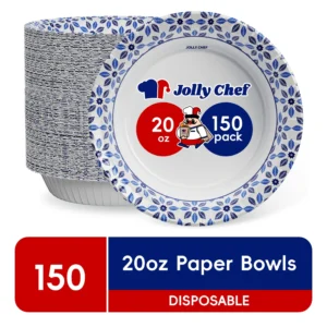 Great Value Everyday Strong Soak Proof Microwave Safe Disposable Paper Bowls 20 oz Patterned 50 Count