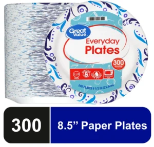 Great Value Everyday Strong Soak Proof Microwave Safe Disposable Paper Plates 8 5 in Patterned 200 Count
