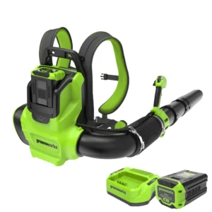 Greenworks 60V 630 CFM 170 MPH Leaf Blower with 2 5 Ah Battery 3 Amp Charger 2429902