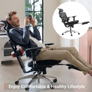 GTRACING Gaming Chair Ergonomic Office Desk Chair with Lumbar Support PU Leather Footrest Adjustable Headrest Red