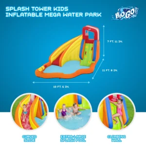 H2OGO Splash Tower Multicolor Child s Inflatable Mega Water Park