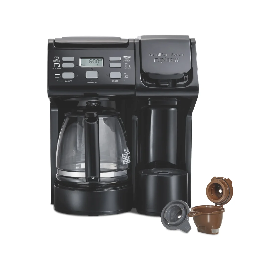 Hamilton Beach FlexBrew Trio Coffee Maker – 3-Way Brewing Versatility — close-up detail of design and finish