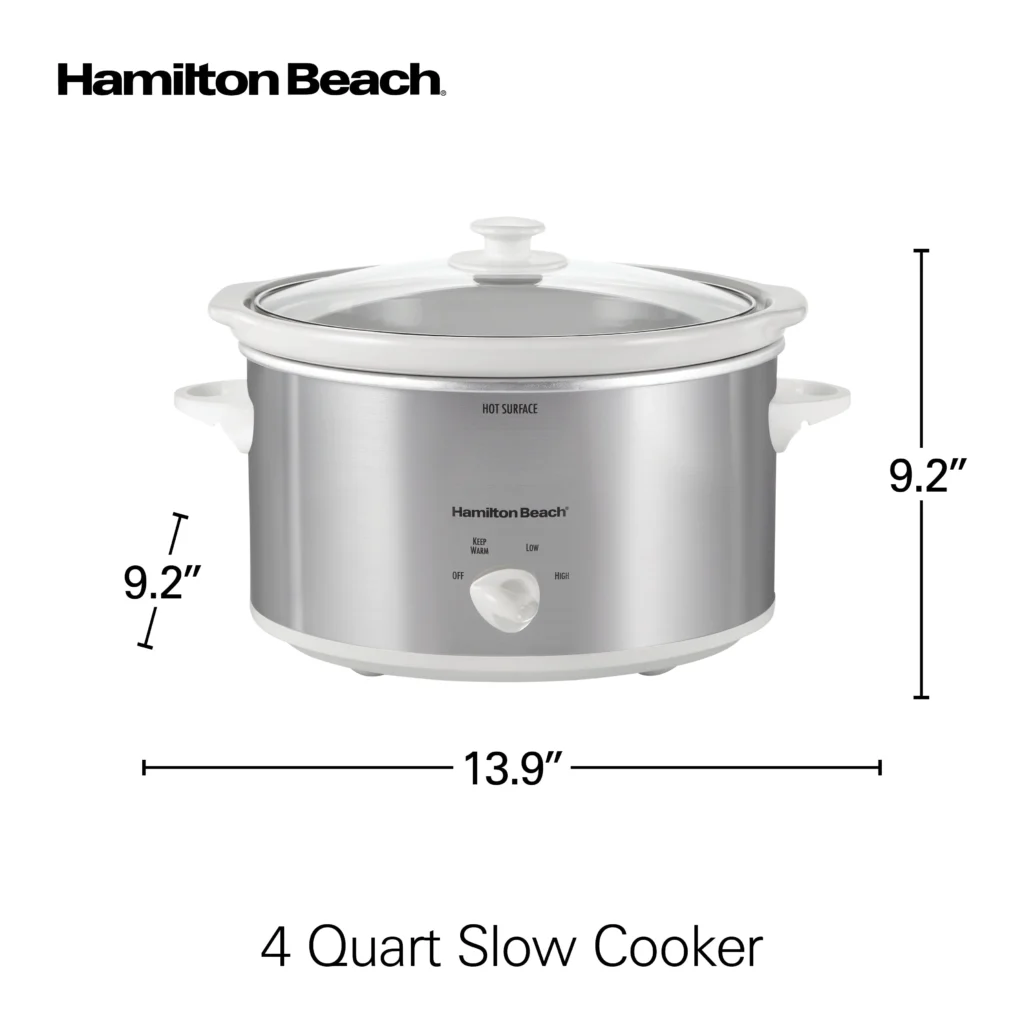 Hamilton Beach 6 Quart Slow Cooker – Removable Crock, Red β close-up detail of design and finish