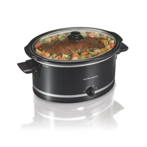 Hamilton Beach Slow Cooker 6 Quart Capacity Large Capacity Serves 7 Dishwasher Safe Removable Crock Red 33666