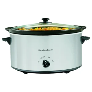 Hamilton Beach Slow Cooker 6 Quart Large Capacity Serves 7 Dishwasher Safe Removable Crock Red