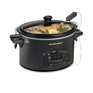 Hamilton Beach Slow Cooker 6 Quart Large Capacity Serves 7 Dishwasher Safe Removable Crock Red