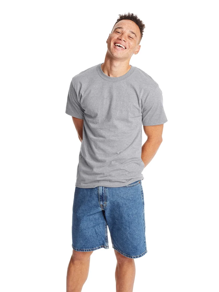 Hanes Beefy-T Heavyweight Cotton T-Shirt – Durable Everyday Comfort β alternate angle showing full product