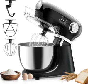 Havato Stand Mixer 12 Speeds Tilt Head Electric Mixer 5 3QT Stainless Steel Mixing Bowl Kitchen Mixer Egg Whisk Dough Hook Beater Baking Spatula Red