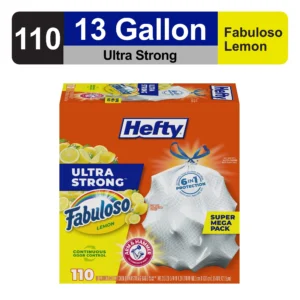 Hefty Ultra Strong 13 gallon Trash Bags Tall Kitchen Trash Bags White Fabuloso Scent 80 Bags