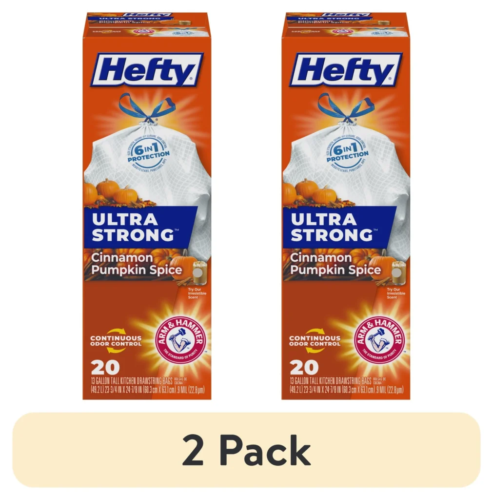 Hefty Ultra Strong 13 Gallon Tall Kitchen Bags – Fabuloso Scent, 80 Count β alternate angle showing full product