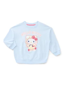 Hello Kitty Girl s Long Sleeve Active Graphic Crewneck Sweatshirt Sizes 4 12