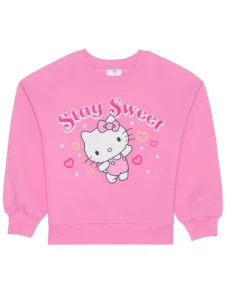 Hello Kitty Girl s Long Sleeve Active Graphic Crewneck Sweatshirt Sizes 4 12