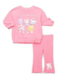 Hello Kitty Girl s Long Sleeve Active Graphic Crewneck Sweatshirt Sizes 4 12