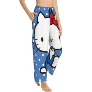 Hello Kitty Holiday All Over Print Women s Wide Leg Sleep Pajama Pants Small