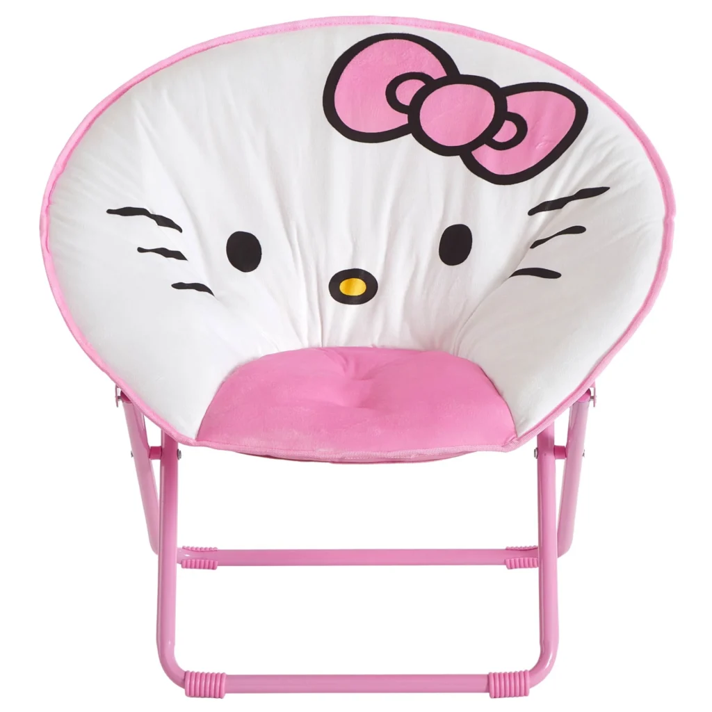 Hello Kitty Kids’ Foldable Saucer Chair – Cozy & Compact — close-up detail of design and finish