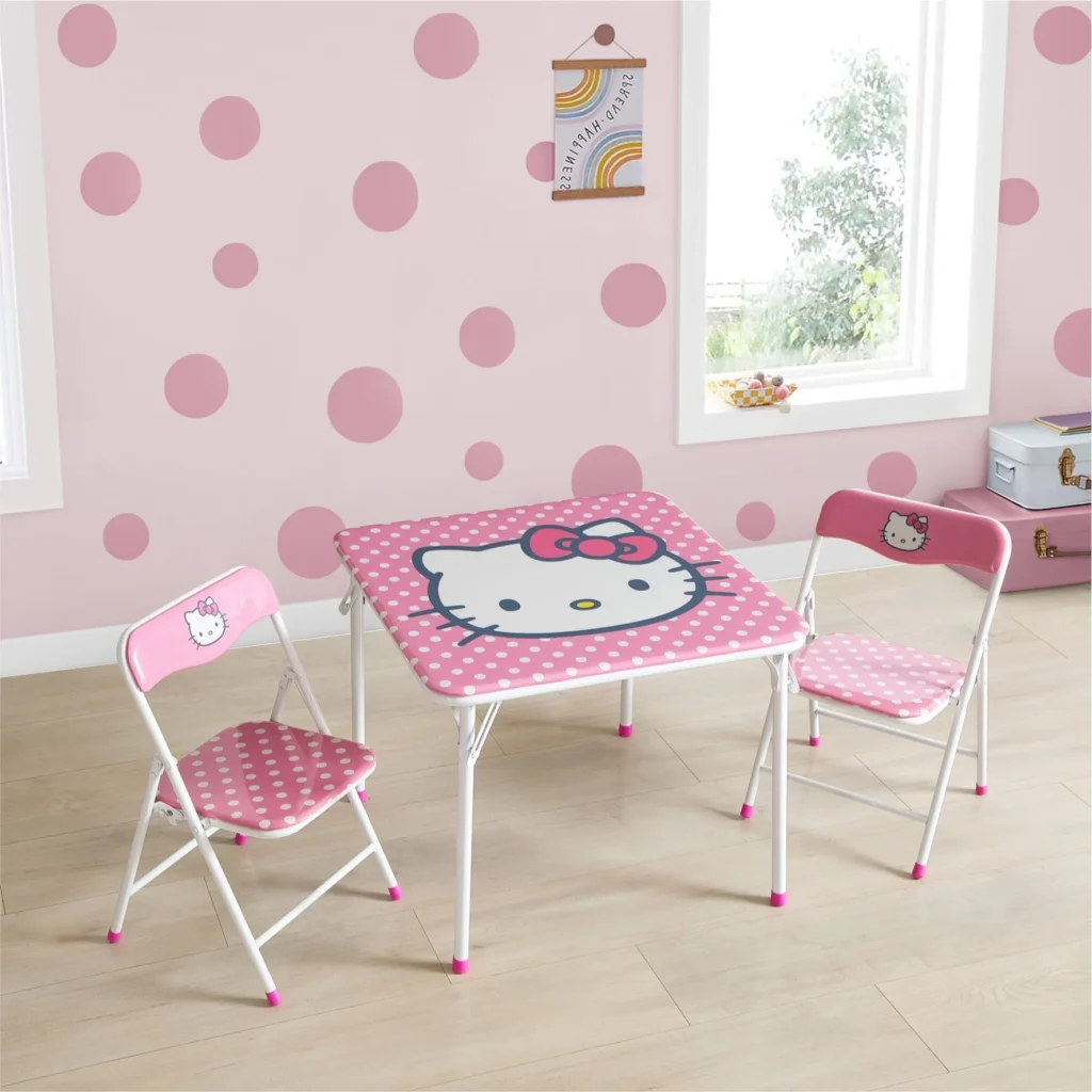 Hello Kitty Kids’ Foldable Saucer Chair – Cozy & Compact — alternate angle showing full product