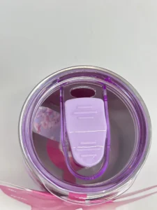 Hi Peach Layne, Mother’s Day Gift Set, Purple Floral Wine Tumbler with