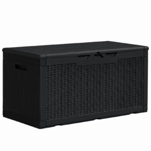 Homall 100 Gallon Outdoor Patio Box Deck Plastic Resin Storage Box Backyard, Black