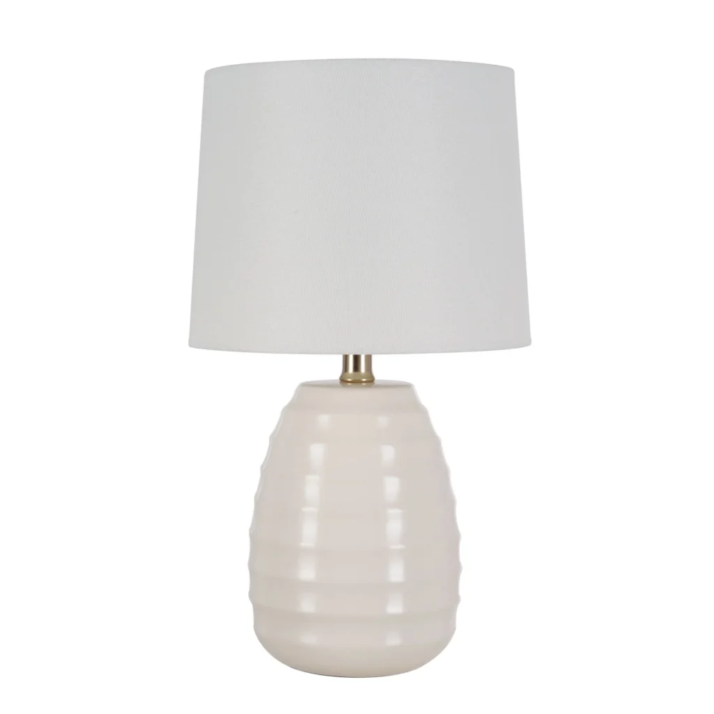 Home Decor Collection Ribbed Table Lamp – Modern Brown Accent — alternate angle showing full product