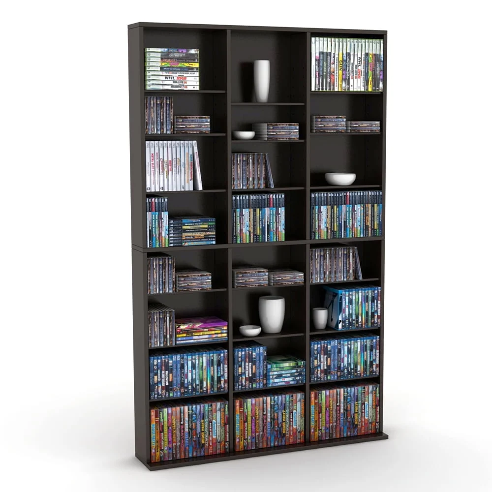 Homfa 21 Cube Wood Bookcases with Adjustable Shelves Triple Width Industrial Bookshelves CD Display Storage Rack White