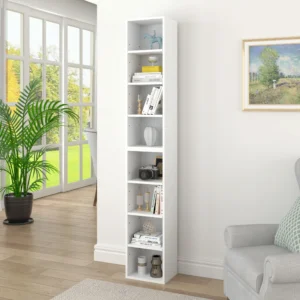 Homfa 21 Cube Wood Bookcases with Adjustable Shelves Triple Width Industrial Bookshelves CD Display Storage Rack White