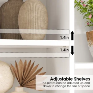 Homfa 21 Cube Wood Bookcases with Adjustable Shelves Triple Width Industrial Bookshelves CD Display Storage Rack White