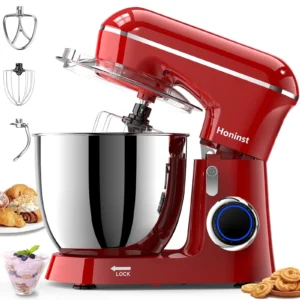 Honinst 6 5 QT Electric Stand Mixer 10 P Speeds Lightweight Tilt Head Kitchen Stand Mixer Dough Hook Whisk Beater Bowl Food Mixer Baking Cake Home Co