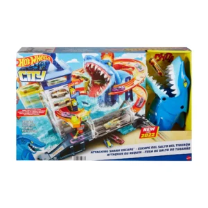 Hot Wheels City Ultra Shark Car Wash with Color Reveal Toy Car in 1 64 Scale