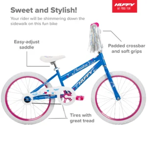 Huffy 20 in Sea Star Kids Bike for Girls Ages 5 and up Child Blue and Pink