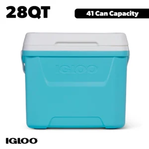 Igloo 28 QT Laguna Hard Sided Ice Chest Cooler Aqua Blue and White